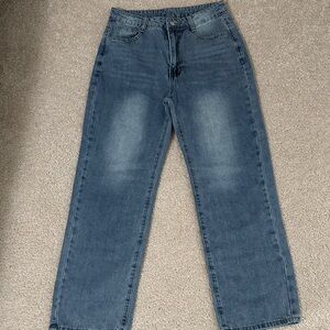 SHEIN Classic Blue Wide Leg Jeans